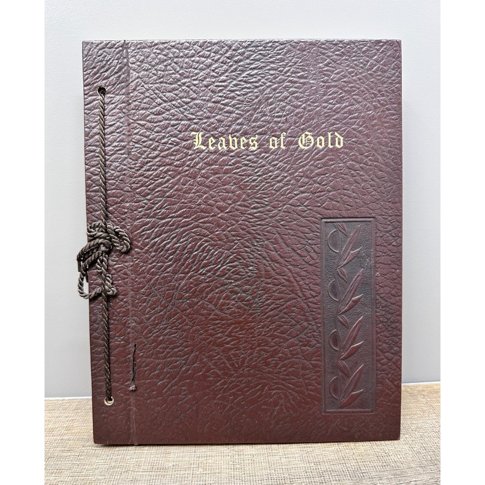 Vintage 1950 Leaves Of Gold An Anthology of Prayers 2nd Printing, Leather Cover